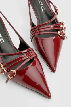 Chaussures de ville à large ajustement, stiletto bas avec boucle