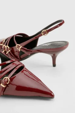 Chaussures de ville à large ajustement, stiletto bas avec boucle