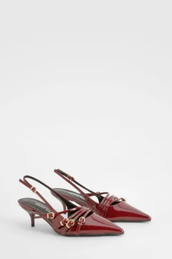 Chaussures de ville à large ajustement, stiletto bas avec boucle