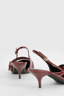 Chaussures de ville à large ajustement, stiletto bas avec boucle