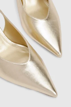 Chaussures de ville métalliques à brides arrière à bout pointu