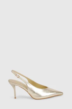 Chaussures de ville métalliques à brides arrière à bout pointu