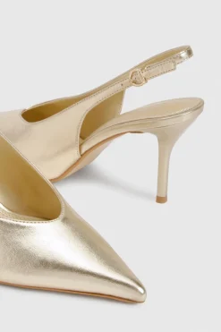 Chaussures de ville métalliques à brides arrière à bout pointu