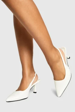 Chaussures de ville pour pieds larges à bride arrière et à talon aiguille bas