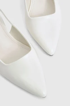 Chaussures de ville pour pieds larges à bride arrière et à talon aiguille bas