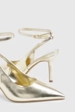 Chaussures de ville pour pieds larges à talon haut avec bride de cheville