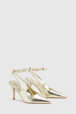 Chaussures de ville pour pieds larges à talon haut avec bride de cheville