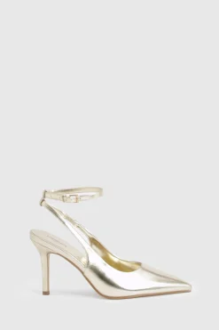 Chaussures de ville pour pieds larges à talon haut avec bride de cheville