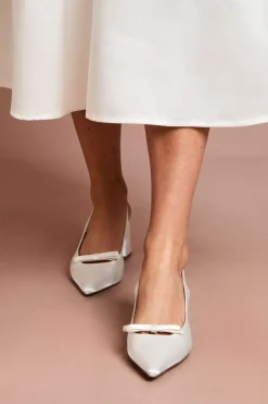 Coast Chaussures De Ville Riley En Satin À Bride Arrière Avec Nœud Et Talon Bloc Moyen< Chaussures À Talons|Satin Et Dentelle