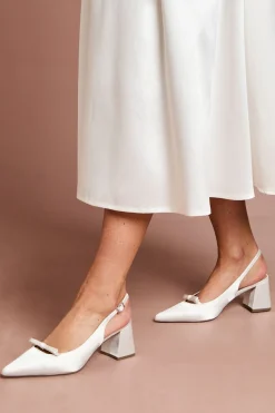 Coast Chaussures De Ville Riley En Satin À Bride Arrière Avec Nœud Et Talon Bloc Moyen< Chaussures À Talons|Satin Et Dentelle