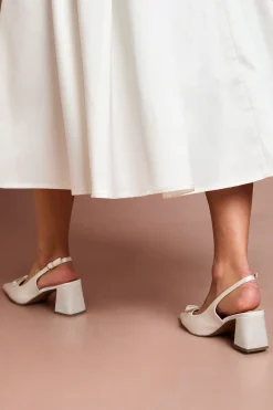 Coast Chaussures De Ville Riley En Satin À Bride Arrière Avec Nœud Et Talon Bloc Moyen< Chaussures À Talons|Satin Et Dentelle