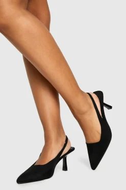 Chaussures de ville slingback à talon aiguille bas et coupe large