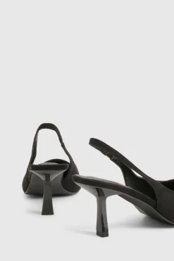 Chaussures de ville slingback à talon aiguille bas et coupe large