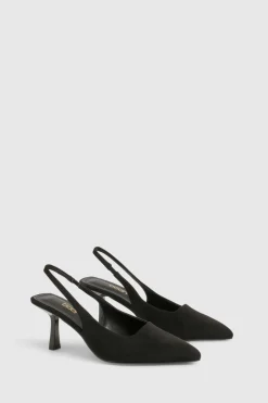 Chaussures de ville slingback à talon aiguille bas et coupe large