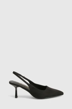 Chaussures de ville slingback à talon aiguille bas et coupe large