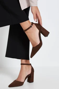 Dorothy Perkins Chaussures De Ville À Talon Bloc Haut Pointues Avec Bride Cheville En Synthétique Blanche< Chaussures À Talons|Escarpins