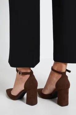 Dorothy Perkins Chaussures De Ville À Talon Bloc Haut Pointues Avec Bride Cheville En Synthétique Blanche< Chaussures À Talons|Escarpins