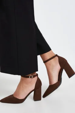 Dorothy Perkins Chaussures De Ville À Talon Bloc Haut Pointues Avec Bride Cheville En Synthétique Blanche< Chaussures À Talons|Escarpins