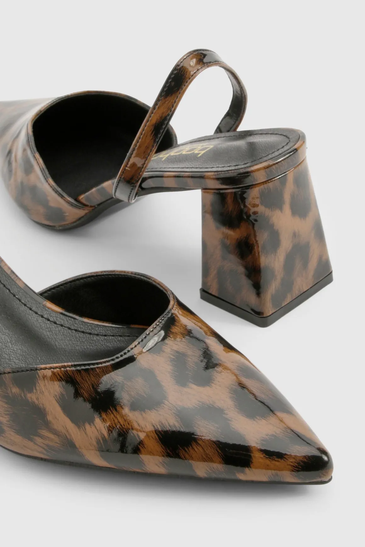 Chaussures de ville à talon bloc imprimé léopard pour pieds larges