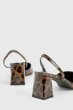 Chaussures de ville à talon bloc imprimé léopard pour pieds larges