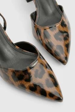 Chaussures de ville à talon bloc imprimé léopard pour pieds larges
