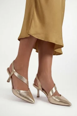Chaussures De Ville À Talon Bottier Avec Bride Arrière Asymétrique Et Semelle Confort Evelyn Coupe Large
