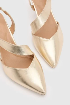 Chaussures De Ville À Talon Bottier Avec Bride Arrière Asymétrique Et Semelle Confort Evelyn Coupe Large