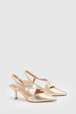 Chaussures De Ville À Talon Bottier Avec Bride Arrière Asymétrique Et Semelle Confort Evelyn Coupe Large