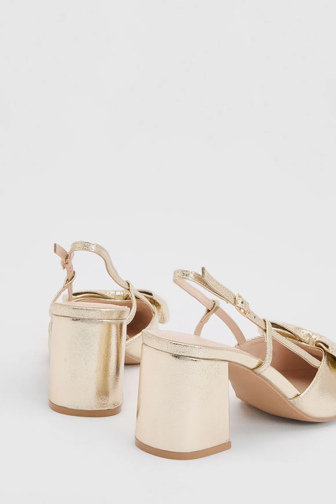 Chaussures Dorinda à Talon Bloc avec Nœud et Bride Arrière en synthétique Métallisé