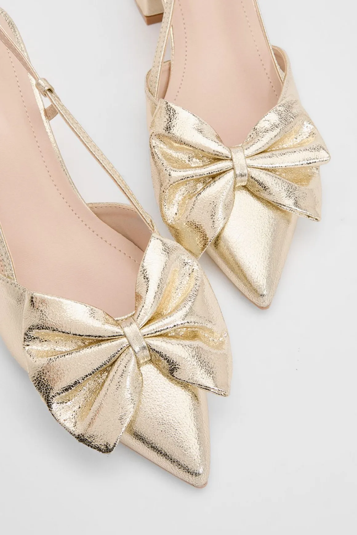 Chaussures Dorinda à Talon Bloc avec Nœud et Bride Arrière en synthétique Métallisé