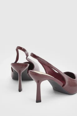 Chaussures Escarpins À Talon Aiguille Haut Avec Bride Arrière Maja En Synthétiquecuir Craquelé