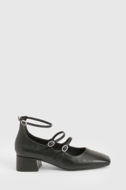 Chaussures Mary Jane à bout carré et triple bride
