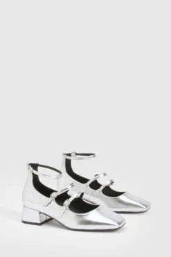 Chaussures Mary Jane à bout carré et trois brides