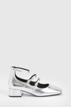 Chaussures Mary Jane à bout carré et trois brides