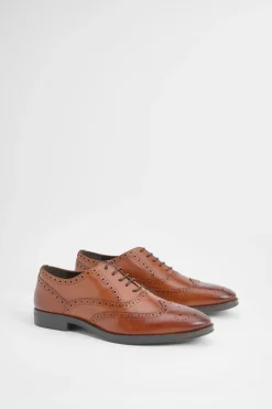 Chaussures Oxford Richelieu en Cuir Tan Élégantes