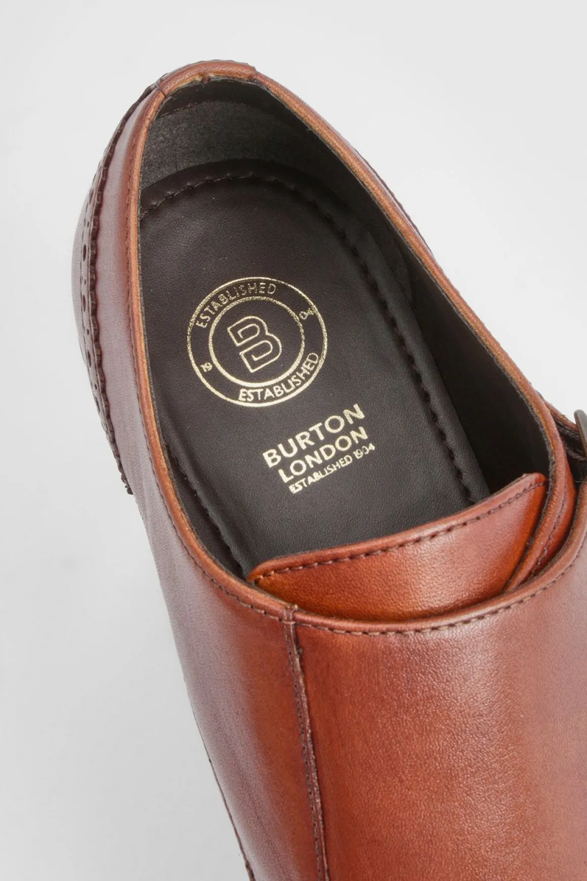 Chaussures Richelieu à Boucles Monk en Cuir Tan