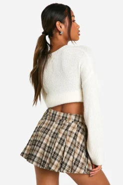 Check Pleat Mini Skirt