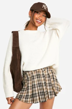 Check Pleat Mini Skirt
