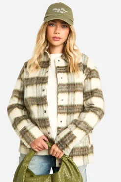 Check Wool Look Shacket