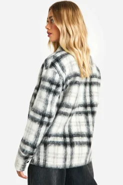 Check Wool Look Shacket