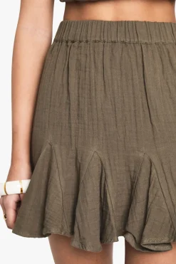 Cheesecloth Godet Hem Mini Skirt