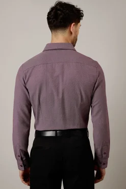 Chemise Ajustée Bordeaux Texturée