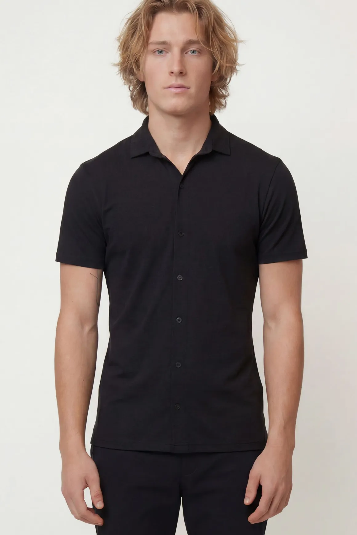 Chemise Ajustée En Jersey À Manches Courtes