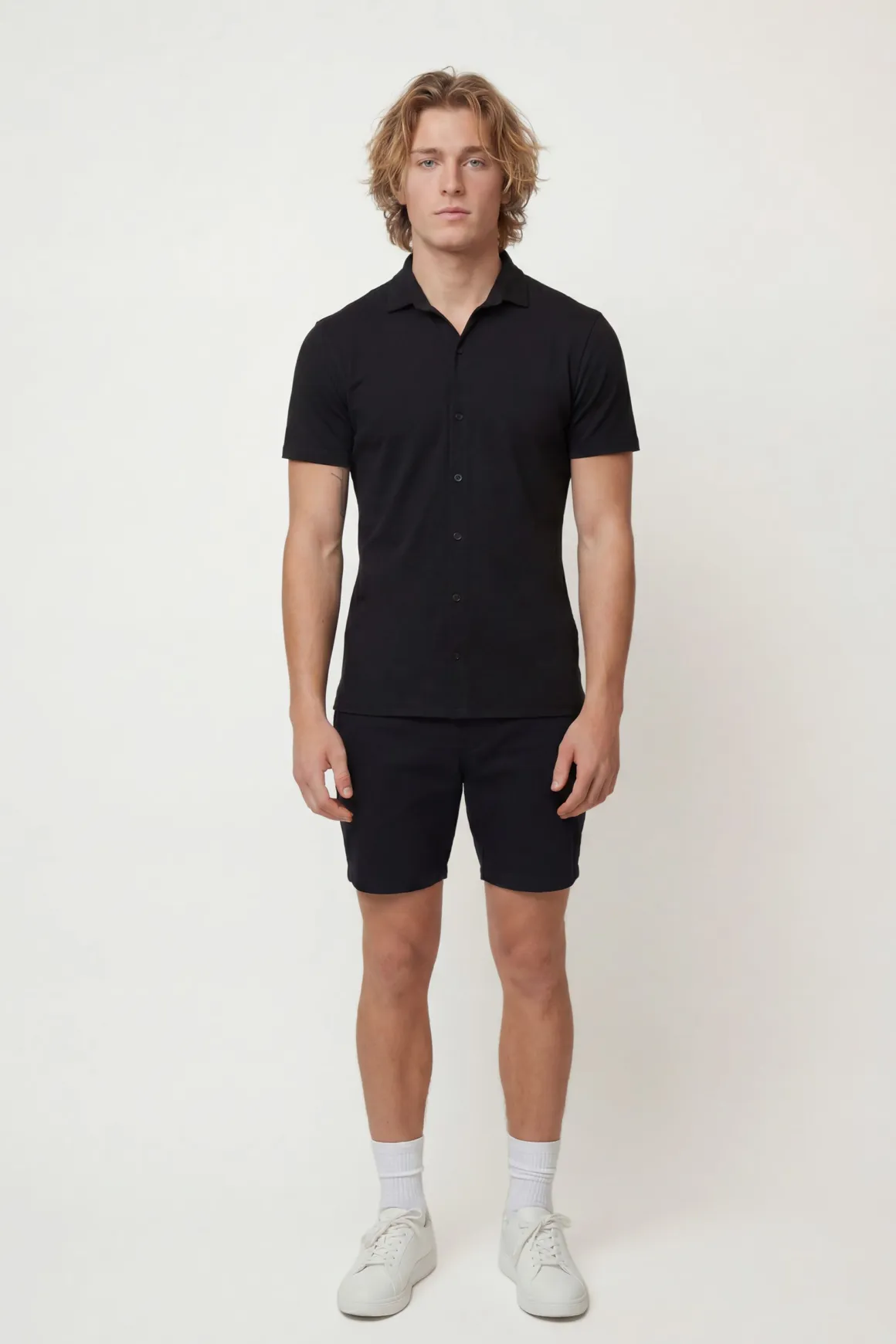 Chemise Ajustée En Jersey À Manches Courtes