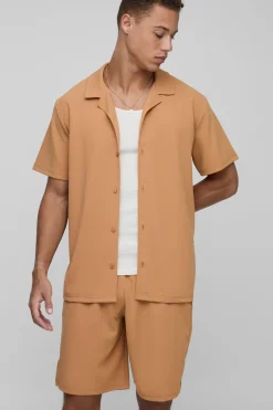 Chemise ajustée en sergé Scuba pour personnes de grande taille et ensemble short décontracté