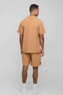 Chemise ajustée en sergé Scuba pour personnes de grande taille et ensemble short décontracté