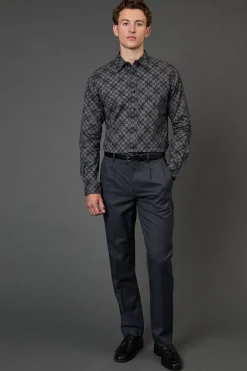 Burton Chemise Ajustée à Manches Longues Imprimé Carreaux Noirs<Homme Chemises