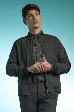 Burton Chemise Ajustée à Manches Longues Imprimé Carreaux Noirs<Homme Chemises