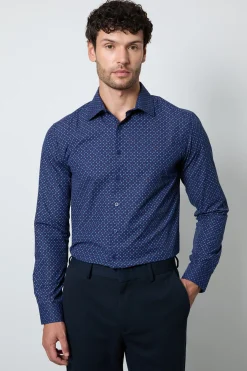 Burton Chemise Ajustée À Manches Longues À Micro-imprimé Abstrait<Homme Chemises