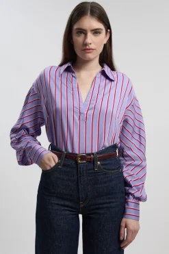 KarenMillen Chemise ajustée à rayures en coton<Femme Tailleurs|Tops